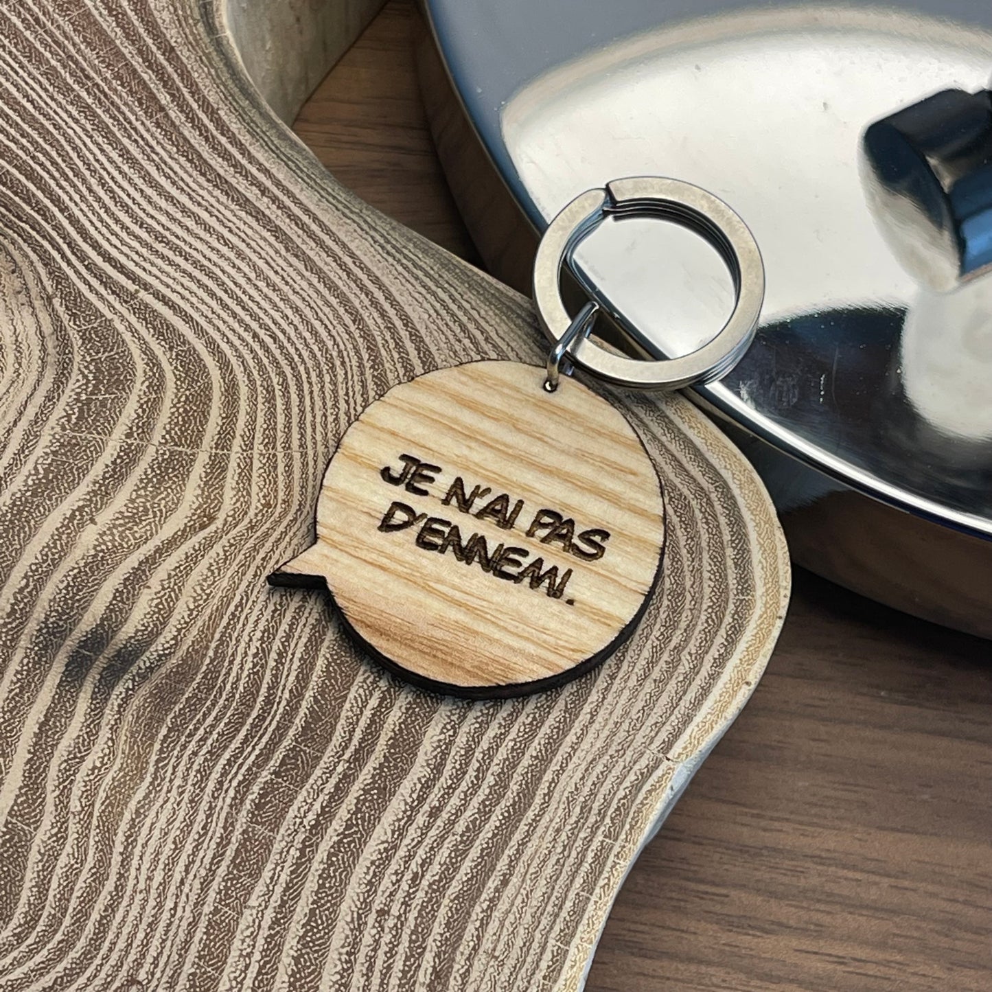 “I have no enemies” keychain.